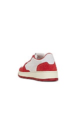 Autry Medalist Low Sneaker in Red, view 3, click to view large image.