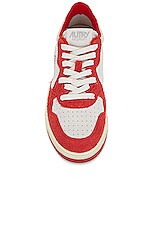 Autry Medalist Low Sneaker in Red, view 4, click to view large image.