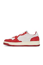 Autry Medalist Low Sneaker in Red, view 5, click to view large image.