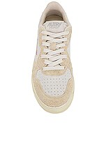 Autry Medalist Low Sneaker in Ecru, view 4, click to view large image.