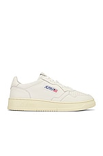 Autry Medalist Low Sneaker in Goat White, view 1, click to view large image.