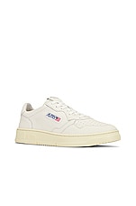 Autry Medalist Low Sneaker in Goat White, view 2, click to view large image.