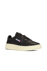Autry Medalist Low Sneaker in Goat Black, view 2, click to view large image.