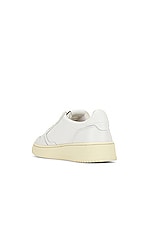 Autry Medalist Low Sneaker in White & White, view 3, click to view large image.