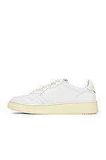 Autry Medalist Low Sneaker in White & White, view 5, click to view large image.