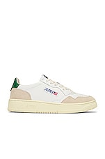 Autry Medalist Low Sneaker in White & Amazon, view 1, click to view large image.