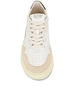 Autry Medalist Low Sneaker in White & Amazon, view 4, click to view large image.