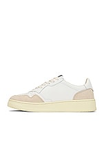Autry Medalist Low Leather Suede Sneaker in White, view 5, click to view large image.