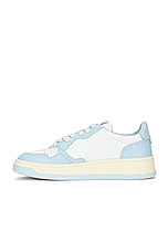 Autry Bicolor Medalist Sneaker in White & Blue, view 5, click to view large image.