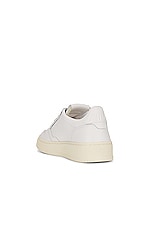 Autry Medalist Low Sneaker in Leather White & White, view 3, click to view large image.