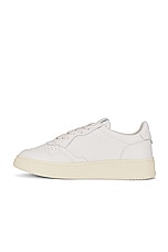 Autry Medalist Low Sneaker in Leather White & White, view 5, click to view large image.