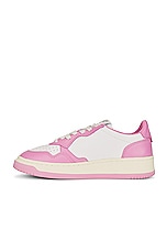 Autry Medalist Low Sneaker in Leather, Leather White, & Mauve, view 5, click to view large image.