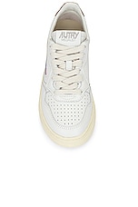 Autry Medalist Sneaker in White & Gold, view 4, click to view large image.