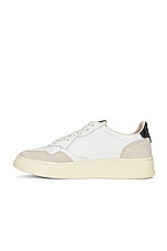 Autry Suede Medalist Sneaker in White & Black, view 5, click to view large image.