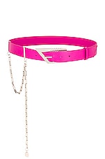 THE ATTICO Chain Detail Belt in Fuchsia, view 1, click to view large image.