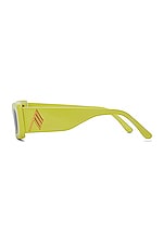 THE ATTICO Mini Marfa Rectangular Sunglasses in Yellow, view 3, click to view large image.