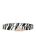 THE ATTICO Zebra Belt in White & Black, view 1, click to view large image.