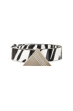 THE ATTICO Zebra Belt in White & Black, view 3, click to view large image.