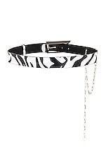 THE ATTICO Cintura Belt in White & Black, view 2, click to view large image.