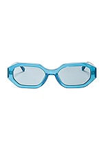 THE ATTICO Irene Sunglasses in Turquoise, view 1, click to view large image.