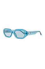 THE ATTICO Irene Sunglasses in Turquoise, view 2, click to view large image.
