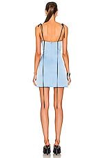 THE ATTICO Tie Strap Mini Dress in Baby Blue, view 3, click to view large image.