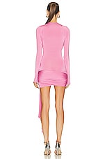 THE ATTICO Fran Mini Dress in Shocking Pink, view 4, click to view large image.
