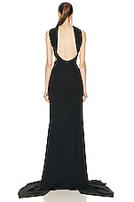 THE ATTICO Dara Long Dress in Black, view 4, click to view large image.