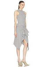 THE ATTICO Mirna Midi Dress in Melange Grey, view 2, click to view large image.