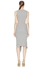 THE ATTICO Mirna Midi Dress in Melange Grey, view 3, click to view large image.