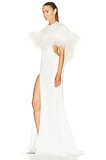 THE ATTICO Airi Long Dress in White, view 3, click to view large image.