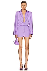 THE ATTICO Margot Mini Dress in Lavander, view 1, click to view large image.