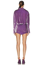 THE ATTICO Silvye Mini Dress in Lavander, view 3, click to view large image.