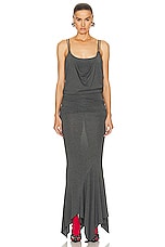 THE ATTICO Sleeveless Midi Dress in Dark Grey, view 2, click to view large image.