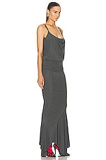 THE ATTICO Sleeveless Midi Dress in Dark Grey, view 3, click to view large image.