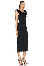 THE ATTICO Boa Of Marabou Midi Dress in Black, view 2, click to view large image.