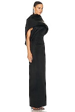 THE ATTICO Midi Dress in Black, view 3, click to view large image.