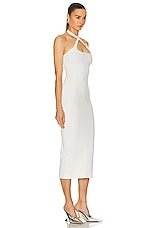 THE ATTICO Cross Neck Midi Dress in White, view 2, click to view large image.