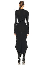 THE ATTICO Long Sleeve Midi Dress in Black, view 4, click to view large image.