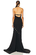 THE ATTICO Halter Neck Long Dress in Black, view 4, click to view large image.