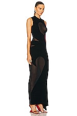 THE ATTICO Sleeveless Long Dress in Black, view 2, click to view large image.