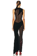 THE ATTICO Sleeveless Long Dress in Black, view 4, click to view large image.