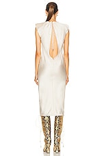 THE ATTICO Short Sleeve Midi Dress in Milk, view 3, click to view large image.