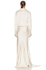 THE ATTICO Long Sleeve Long Dress in Milk, view 4, click to view large image.