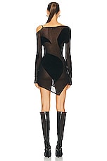 THE ATTICO Long Sleeve Mini Dress in Black, view 4, click to view large image.