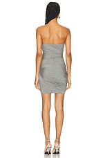 THE ATTICO Ruched Mini Dress in Grey, view 3, click to view large image.