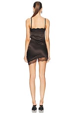 THE ATTICO Mini Slip Dress in Dark Brown, view 4, click to view large image.