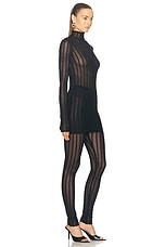 THE ATTICO Sheer Mini Dress in Black, view 2, click to view large image.
