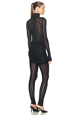 THE ATTICO Sheer Mini Dress in Black, view 3, click to view large image.