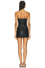 THE ATTICO Strapless Mini Dress in Black, view 4, click to view large image.